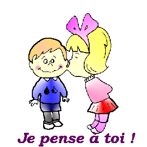 Gif animé je pense à toi bisou